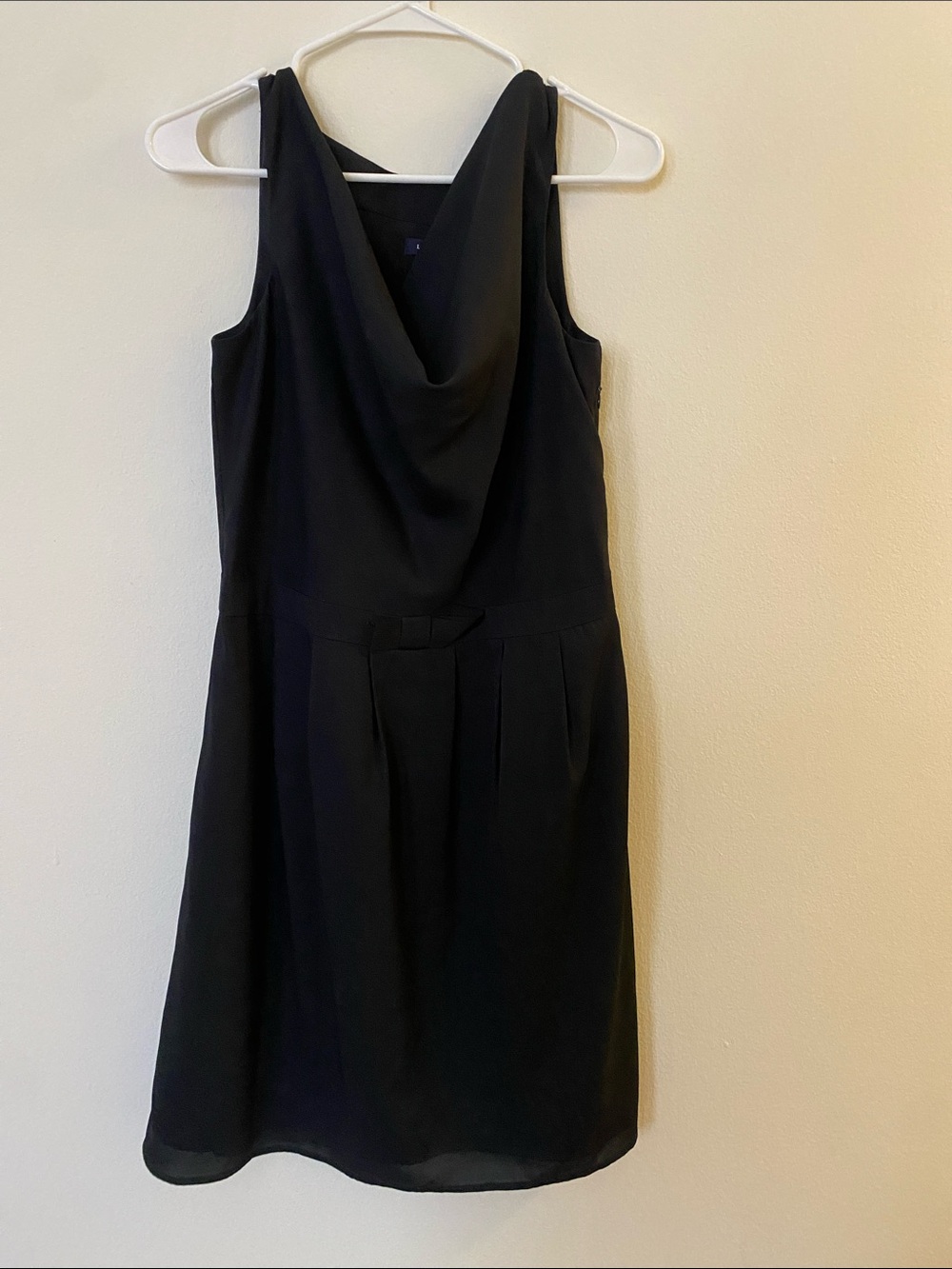 Lands' End Black Sleeveless Cowl Neck Cocktail Midi Dress 10